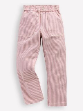 Mini Boden Pink & White Striped Pull On Trousers 8-9Y